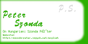 peter szonda business card